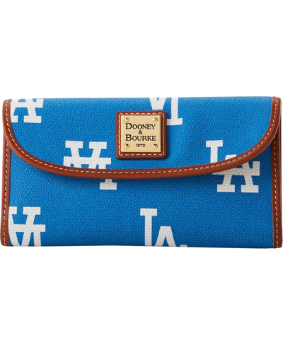 Dooney & Bourke Women's  Los Angeles Dodgers Sporty Monogram Continental Clutch In Royal