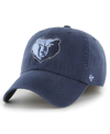 47 BRAND MEN'S '47 BRAND NAVY MEMPHIS GRIZZLIES CLASSIC FRANCHISE FITTED HAT