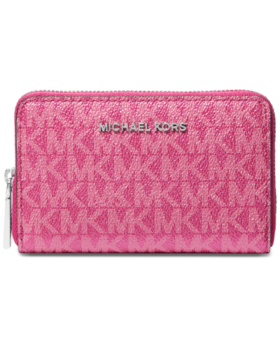 Michael Kors Michael Logo Jet Set Small Zip Around Card Case In