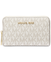 Michael Kors Michael  Jet Set Leather Card Case In Vanilla,cream
