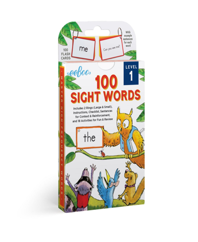Eeboo Kids' 100 Sight Words Level 1 Educational Flash Cards 102 Piece Set In Multi