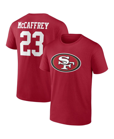 Fanatics Men's  Christian Mccaffrey Scarlet San Francisco 49ers Big And Tall Player Name And Number T