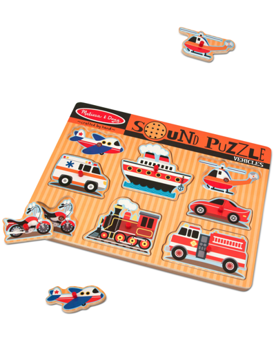 Melissa & Doug Kids Toy, Vehicles Sound Puzzle In Multi