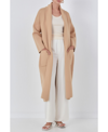 Endless Rose Women's Shawl Collar Oversized Long Cardigan In Tan