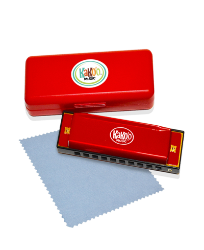 Kako'o Music Kids' Classic Red Metal Harmonica In Multi