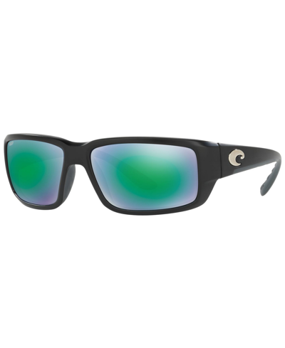 Costa Del Mar Men's Polarized Sunglasses, Fantail In Black Matte,green Mirror Polar