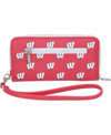 Eagles Wings Women's Wisconsin Badgers Zip-around Wristlet Wallet In Red