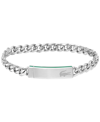Lacoste Men's Stainless Steel Box Chain Bracelet In Silver
