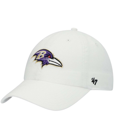 47 Brand Men's White Baltimore Ravens Clean Up Adjustable Hat