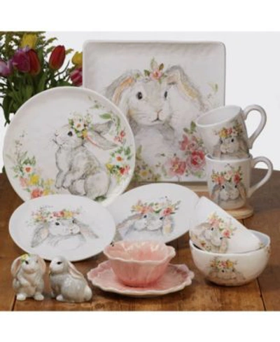 Certified International Sweet Bunny Collection In White,gray,pink,green,yellow