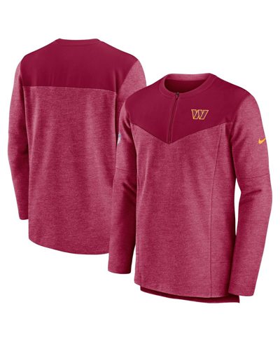 Nike Men's  Burgundy Washington Commanders Sideline Lockup Performance Quarter-zip Jacket