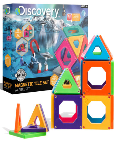 Discovery Mindblown Discovery Kids 24-piece Magnetic Building Tiles Construction Set In Open Miscellaneous