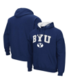 COLOSSEUM MEN'S COLOSSEUM NAVY BYU COUGARS ARCH AND LOGO 3.0 PULLOVER HOODIE