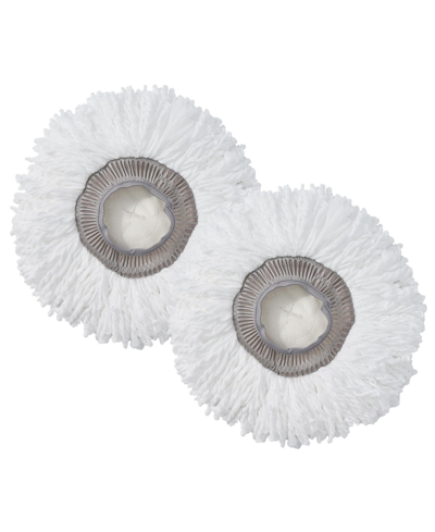 True & Tidy 2-piece Round Mop Pad Replacement Set For Spray-360 Clean Everywhere Spray Mop Kit In White
