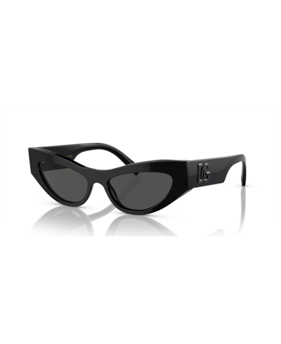Dolce & Gabbana Logo-embossed Cat-eye Frame Sunglasses In Schwarz