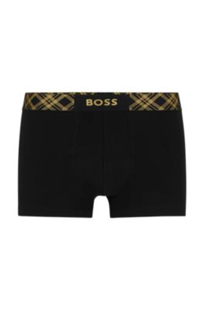 Hugo Boss Stretch-cotton Socks And Trunks Set With Sparkly Trims In Black