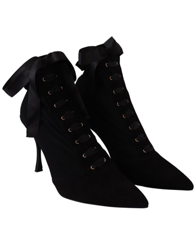 Dolce & Gabbana Black Stretch Short Ankle Boots Shoes