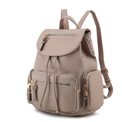 Mkf Collection By Mia K Ivanna Vegan Leather For Women's Oversize Backpack In Beige