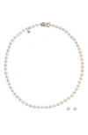 MIKIMOTO CULTURED PEARL NECKLACE & STUD EARRINGS SET,UN 70118VS1W 2