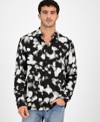INC INTERNATIONAL CONCEPTS MEN'S ETHEREAL LONG SLEEVE BUTTON-FRONT CAMP SHIRT, CREATED FOR MACY'S