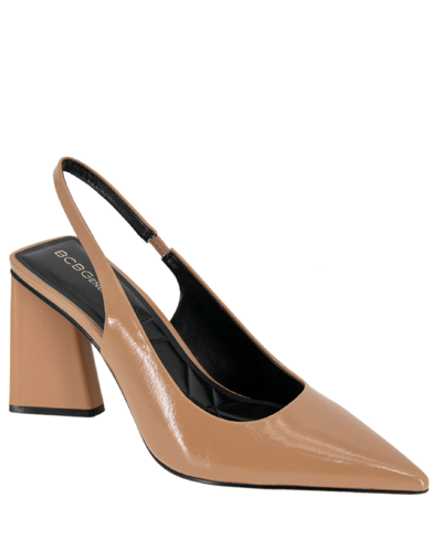 Bcbgeneration Trina Pointed Toe Slingback Pump In Tan Patent