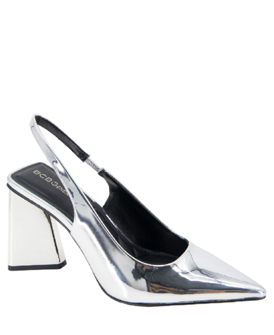Bcbgeneration Women's Trina Flare Heel Sling Back Pumps In Silver