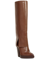 Vince Camuto Women's Nanfala Platform Wild-calf Fold-over Cuffed Dress Boots In Warm Caramel