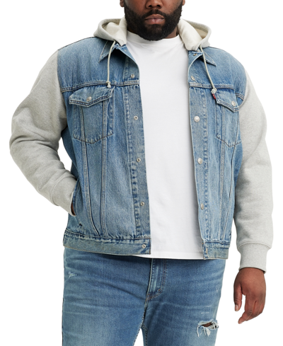 Levi's Men's Big & Tall Relaxed-fit Hooded Trucker Jacket In Candy Man