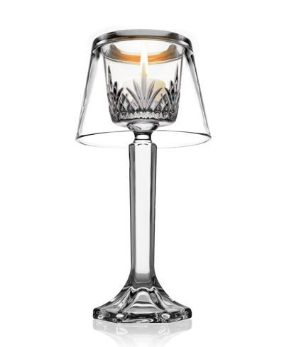 Godinger Dublin Candle Lamp With Cut Design On Top With Glass Shade In Clear