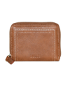 Roots Ladies Compact Zip Around Snap Wallet In Brown