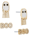 AVA NADRI 18K GOLD-PLATED 2-PC. SET PAVE GHOST & BOO STUD EARRINGS