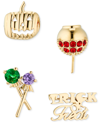 Ava Nadri 18k Gold-plated 4-pc. Set Mixed Stone Trick Or Treat Single Stud Earrings In Gold