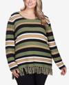 HEARTS OF PALM PLUS SIZE ALL ABOUT OLIVE LONG SLEEVE SWEATER