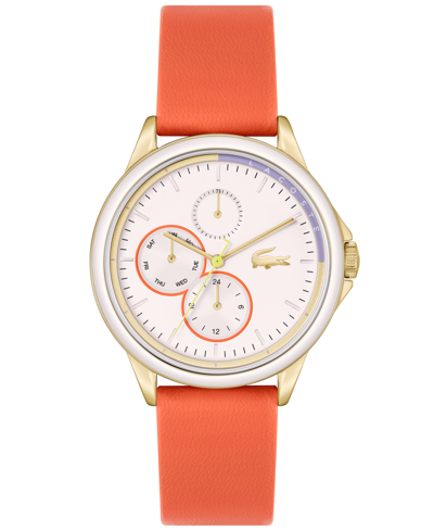 Lacoste Women's Skyhook Two-tone Stainless Steel & Leather Chronograph Watch/38mm In Orange