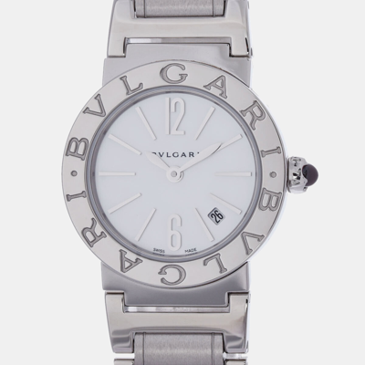 Pre-owned Bvlgari Bb26wssd Quartz Women's Wristwatch 26 Mm In White