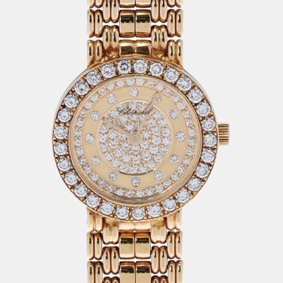 Pre-owned Chopard Gold 18k Yellow Gold 10/5602 Quartz Women's Wristwatch 21.5 Mm