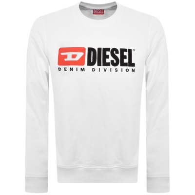 Diesel S Ginn Logo Sweatshirt White