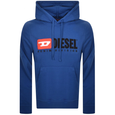 Diesel S Ginn Logo Hoodie Blue
