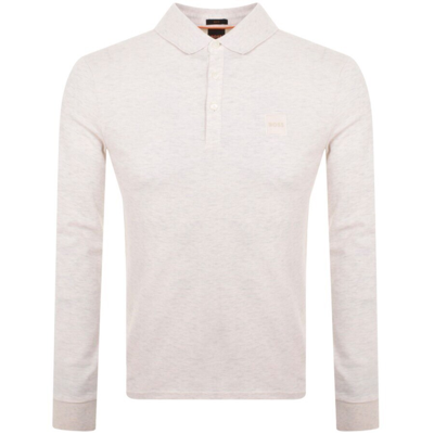Boss Casual Boss Passerby Long Sleeved Polo T Shirt Beige