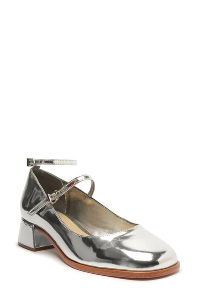 Schutz Women's Doroty Metallic Leather Mary Jane Pumps In Silver - Metallic Leather