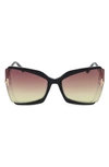 TOM FORD GIA 63MM OVERSIZE BUTTERFLY SUNGLASSES
