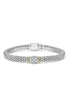 Lagos 18k Yellow Gold & Sterling Silver Rittenhouse Diamond Cluster Caviar Rope Bead Bracelet In Silver
