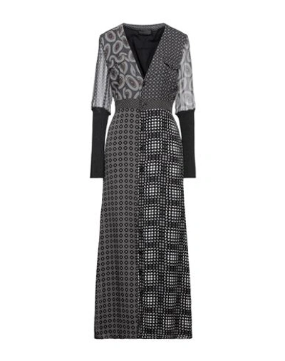 Diesel Black Gold Woman Maxi Dress Grey Size 4 Silk, Wool, Acrylic