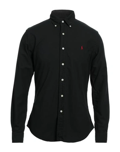 Polo Ralph Lauren Man Shirt Black Size Xl Cotton