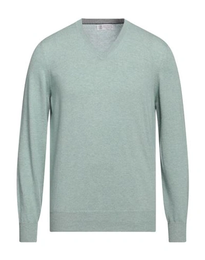 Brunello Cucinelli Man Sweater Sage Green Size 46 Cashmere