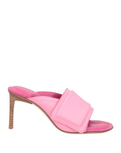 Jacquemus Woman Sandals Pink Size 6 Soft Leather