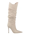 Ilio Smeraldo Woman Knee Boots Cream Size 9 Soft Leather In White