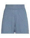 Daniele Fiesoli Woman Shorts & Bermuda Shorts Slate Blue Size 3 Organic Cotton, Polyamide