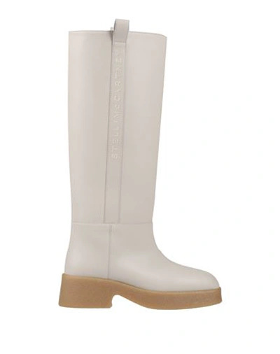 Stella Mccartney Woman Knee Boots Light Grey Size 9 Textile Fibers