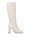 Aldo Castagna Woman Knee Boots Ivory Size 7 Soft Leather In White